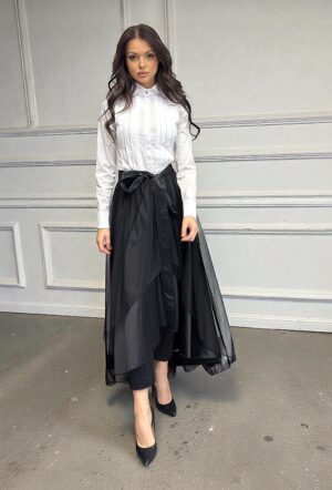 Czarna spódnica z tiulu midi Siste's S8500
