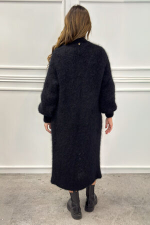 sweter długi z moherem ciepły włoska marka